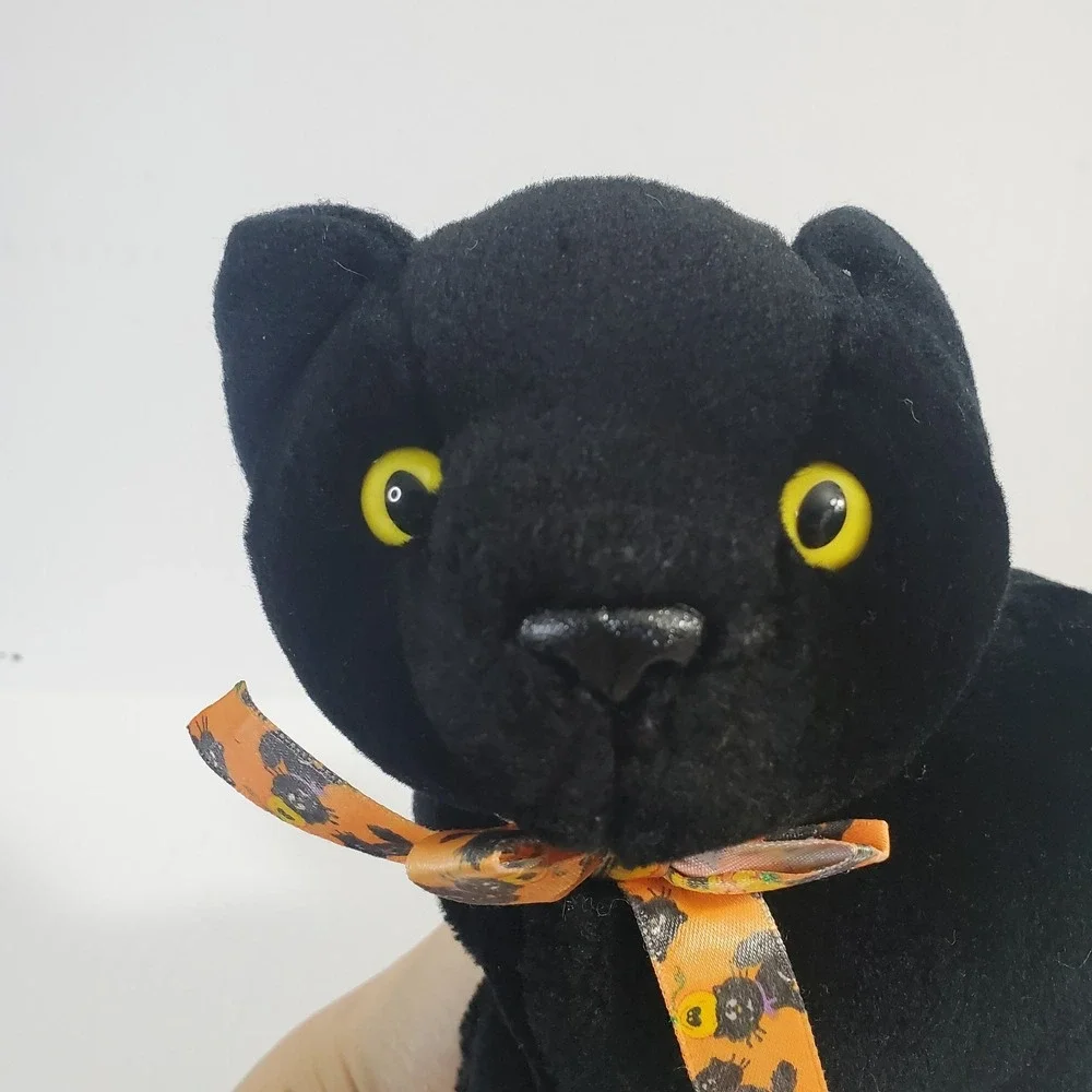 Vintage Arched‎ Back Black Cat Halloween Plush 7